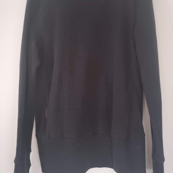 Abercrombie & Fitch Women’s Full Zip Hoodie Jacket Black M Thumb Holes Mock Neck - Picture 8 of 8